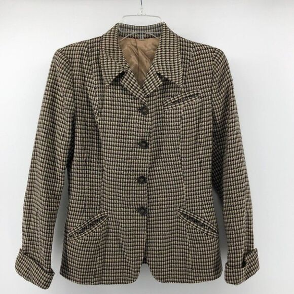 ❤ - Rosenblum Vintage‎ Brown Houndstooth Blazer - Picture 1 of 12